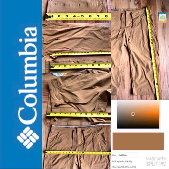 NEW COLUMBIA Anytime Outdoor Capri Pants Brown Size 8 Women’s - Picture 7 of 16